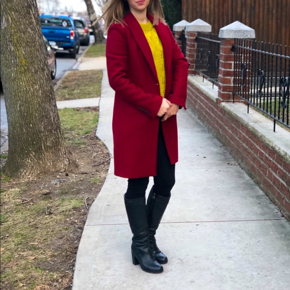 Zara dark read coat